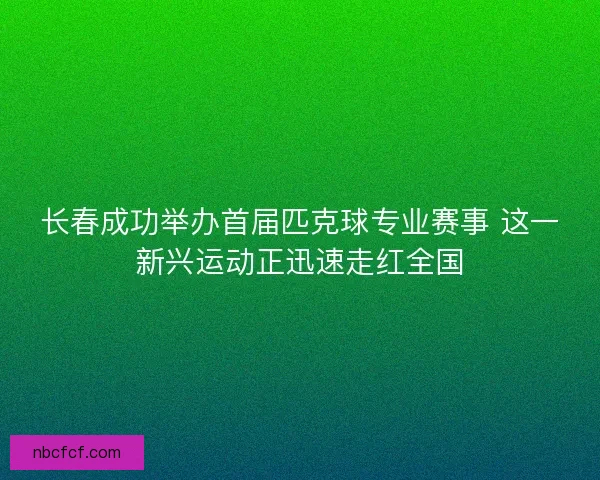 长春成功举办首届匹克球专业赛事 这一新兴运动正迅速走红全国